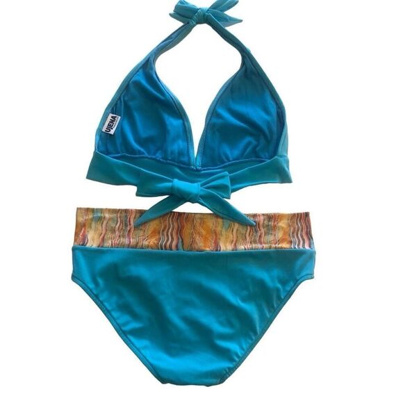 Ujena Blue Belize Halter Top Bikini Swimsuit Size L - Picture 3 of 16